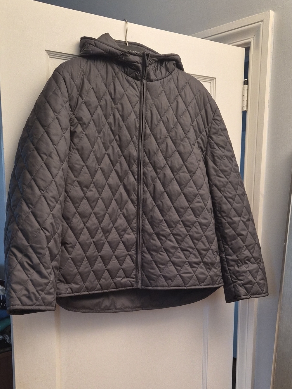 Danier Quilted Hooded Jacket in Charcoal